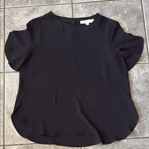 Loft Black Short Sleeve Blouse